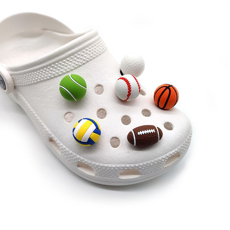 Wholesale 10PCS PVC Ball Sports Hole Shoe Buckles